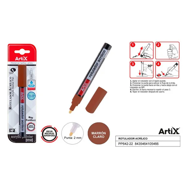 Produto ROTULADOR PINTURA ACRILICA MARRON CLARO ARTIX Imagem