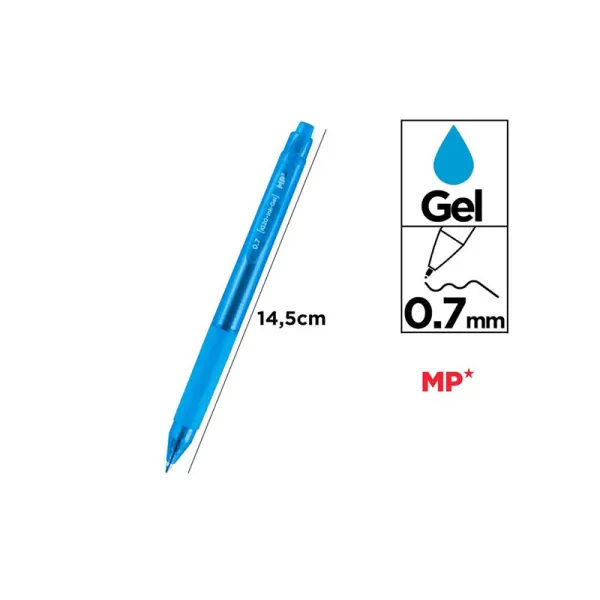 Product Boligrafo Retractil Tinta Gel Punta 0.7mm Azul Claro MP Image