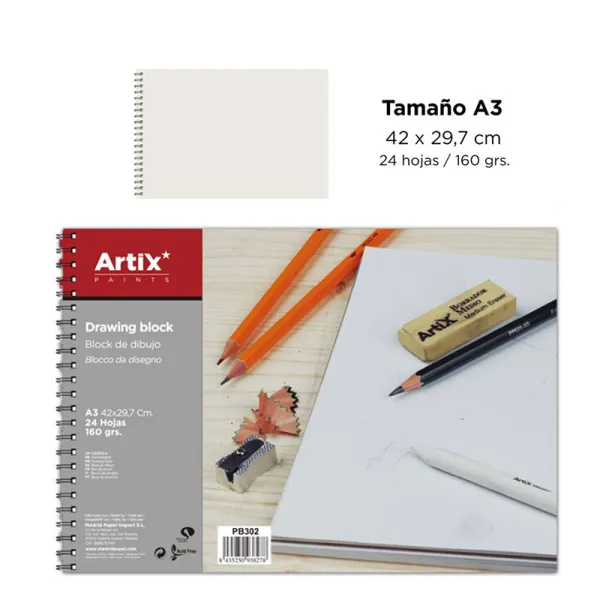 Product Bloc de Dibujo A3 24 Hojas 160g Image