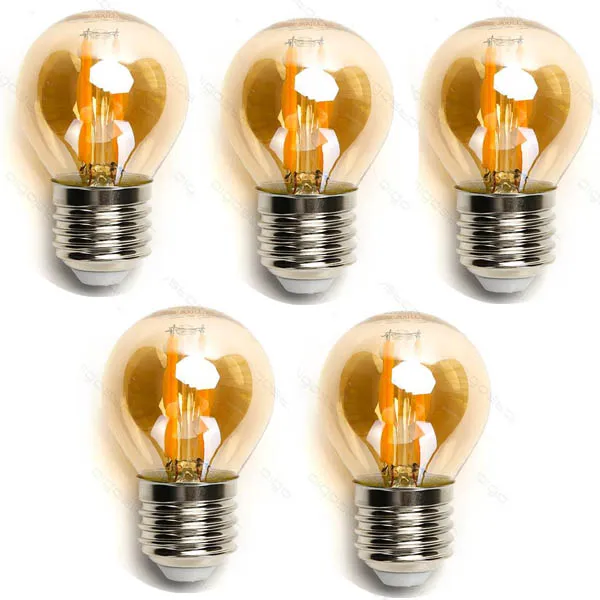 Produto Pack 5 Bombillas de Filamento LED E27 G45 6W Luz Cálida 2200K Imagem
