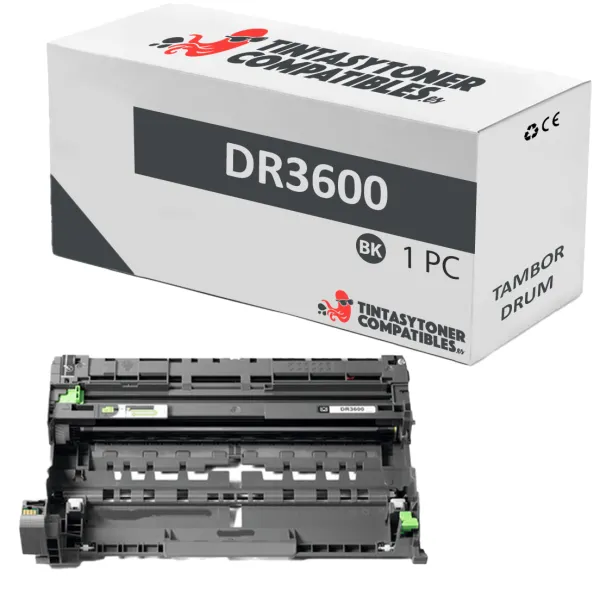 Produto Tambor compatible Brother BRDR3600 Negro · 75.000 páginas Imagem