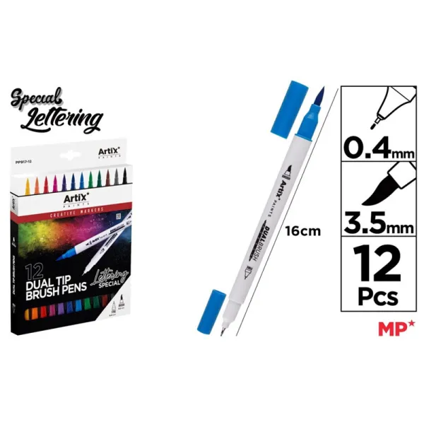 Producto Estuche de 12 Rotuladores de Doble Punta Pincel Lettering Imagen