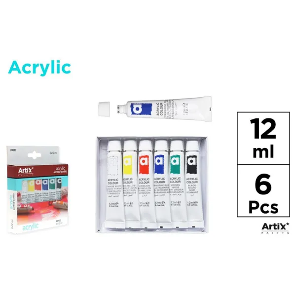 Produto Set de 6 Tubos de Pintura Acrílica Artix Imagem