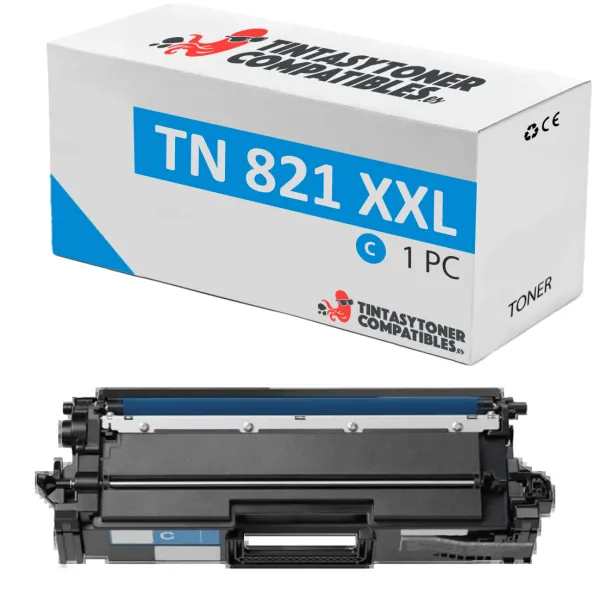 Producto Tóner compatible Brother TN821XXLC Cian · 12.000 páginas Imagen