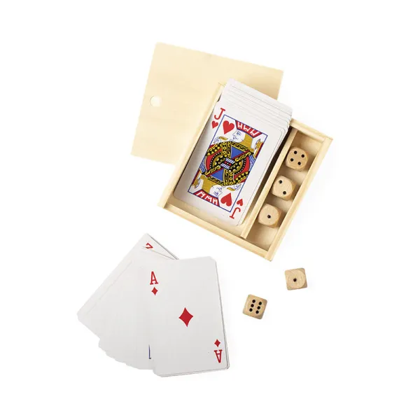 Produto Juego de Cartas y Dados de Madera Imagem