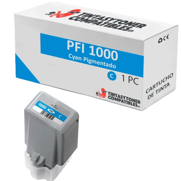 Producto Cartucho de tinta compatible Canon PFI1000C · 80 ml Imagen