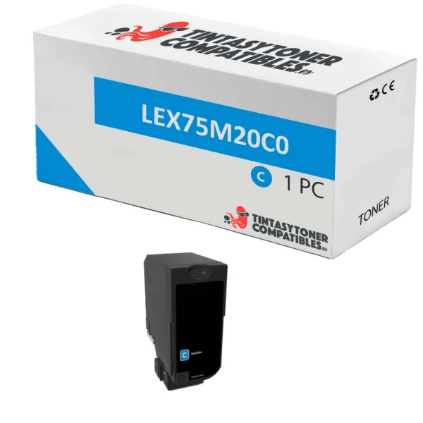 Product Tóner compatible Lexmark LEX75M20C0 Cian · 2.000 páginas Image