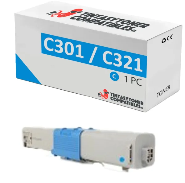 Produto Tóner compatible OKI 44973535 Cian · 1.500 páginas Imagem