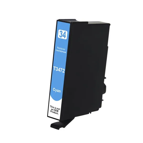 Produto Cartucho de tinta compatible Epson C13T34724010 Cian · 950 páginas Imagem