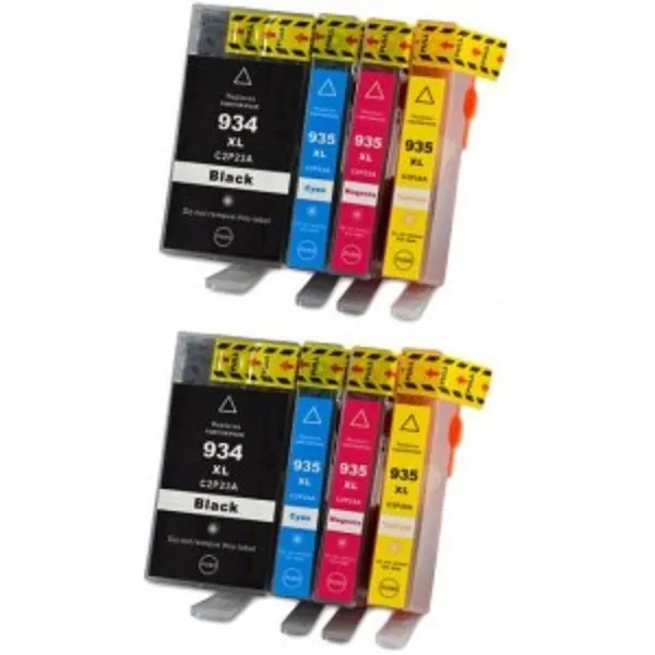 Producto Pack 8 cartuchos de tinta compatibles HP 934 XL/935 XL negro, amarillo, magenta y cian Imagen