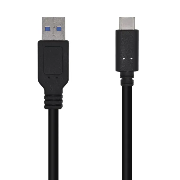 Producto Cable USB 3.1 Gen2 10Gbps 3A - Tipo USB-C/M-A Macho - 1.5m Negro Aisens Imagen