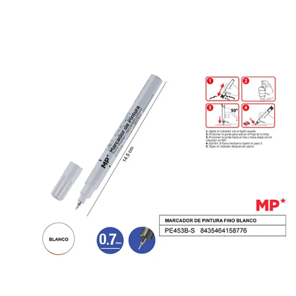 Producto Marcador de pintura fino blanco MP Imagen