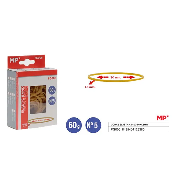 Producto Gomas Elasticas 60g 50x1.5mm Imagen