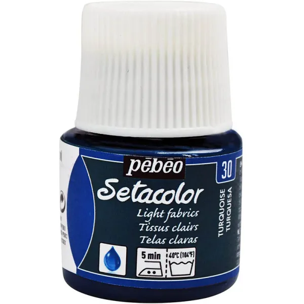 Producto Pintura Pébéo Setacolor Tejidos Claros Claros Turquesa 45 ml Imagen