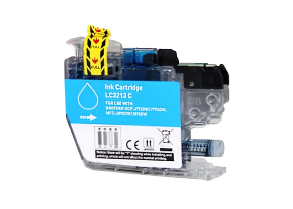 Produto Cartucho de tinta compatible Brother LC3213XLC Cian · 400 páginas Imagem