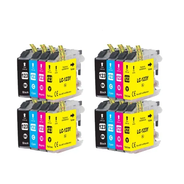 Producto Pack 16 cartuchos de tinta compatibles Brother LC-123 XL v3.0 amarillo, magenta, negro y cian Imagen