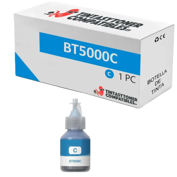 Product Botella de tinta compatible Brother BT5000C Cian · 485000 ml Image