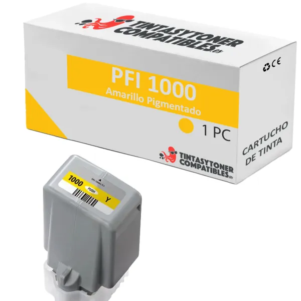 Producto Cartucho de tinta compatible Canon PFI1000Y · 80 ml Imagen