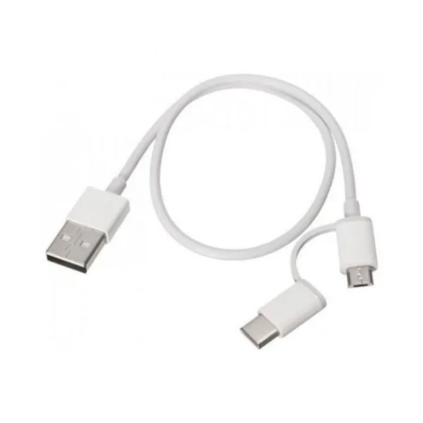 Produto Cable USB-A a MicroUSB con Adaptador a USB-C 1m Blanco Xiaomi Imagem