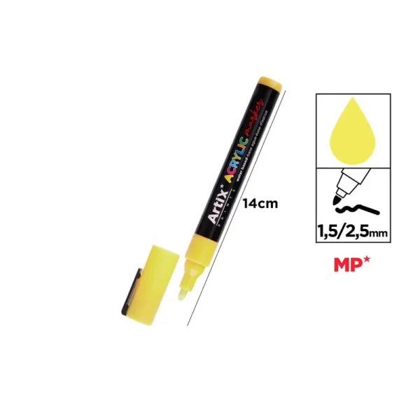 Producto Rotulador Acrílico Amarillo Artix Imagen