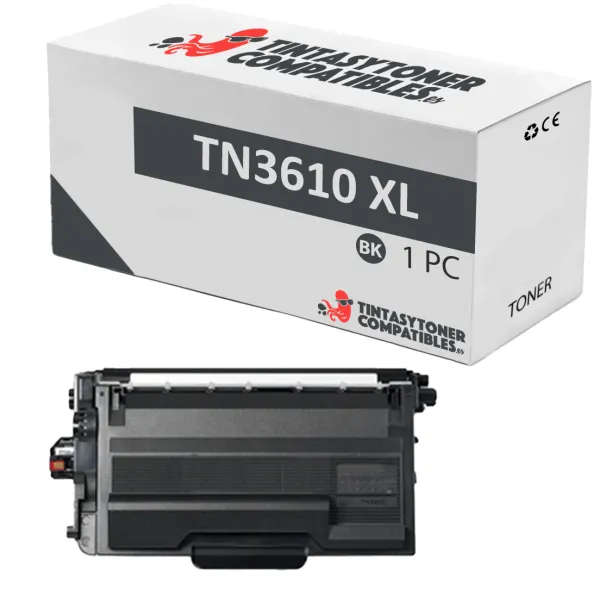 Producto Tóner compatible Brother TN3610XL Negro · 25.000 páginas Imagen