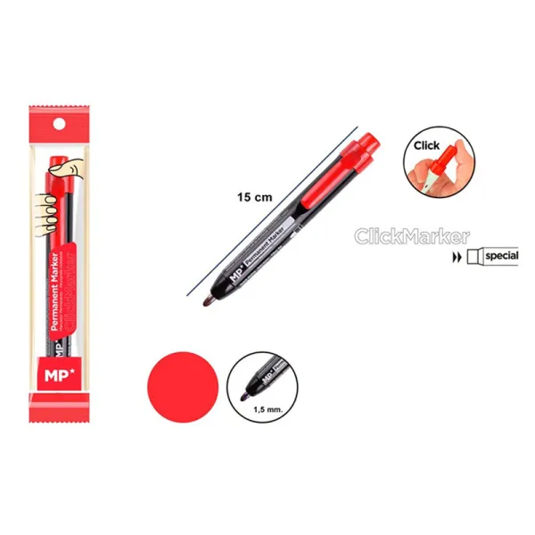 Producto Marcador Permanente Retráctil Rojo Imagen