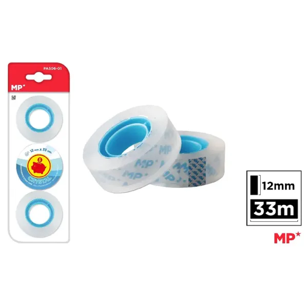 Producto Cinta Adhesiva Cristal 12 mm x 33 m 3 Unidades Imagen