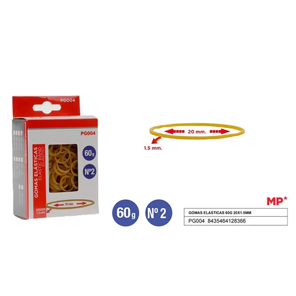 Producto Gomas Elasticas 60g 20x1.5mm Imagen