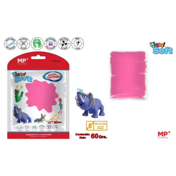 Produto Pasta para Modelar Rosa Neón Flexi Soft 60g Imagem