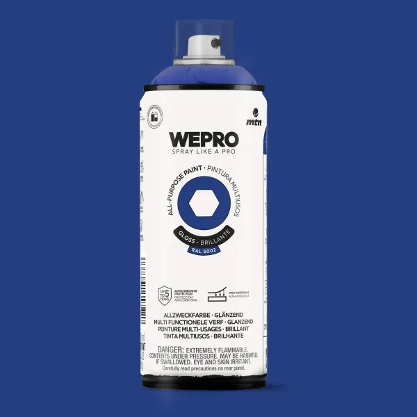 Producto Spray MTN WEPRO Solvent Brillante AZUL VELVET - RAL 5002 Imagen