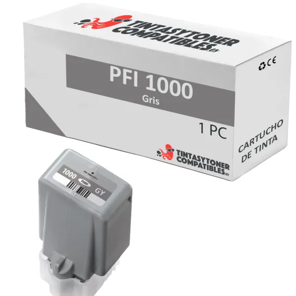 Producto Cartucho de tinta compatible Canon PFI1000GY · 80 ml Imagen
