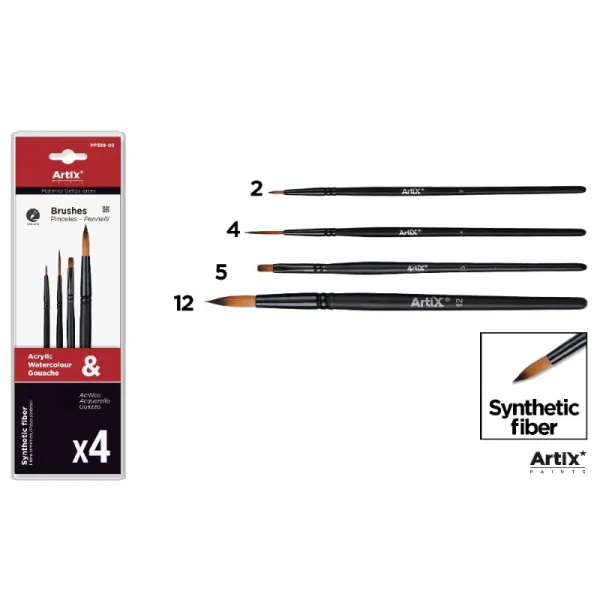 Product Pincel Corto Profesional Sintético 4 Uds. (Nº2/4/5/12) Image