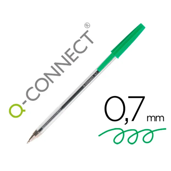 Produto BOLÍGRAFO TRANSPARENTE Q-CONNECT VERDE MEDIO Imagem