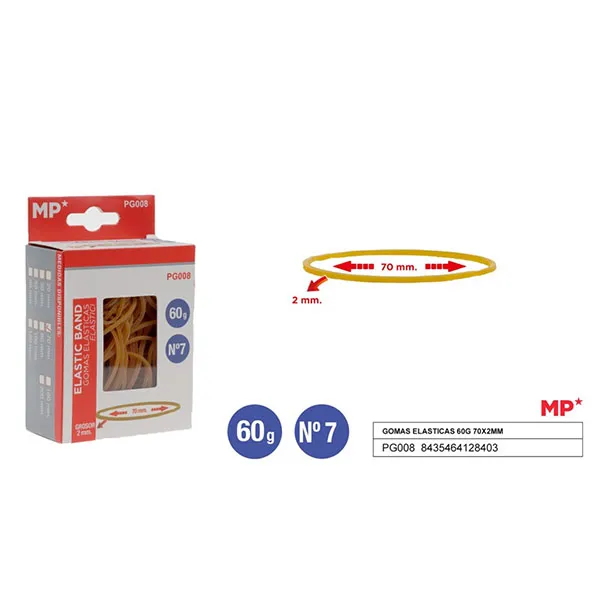 Produto Gomas Elasticas 60g 70x2mm Imagem