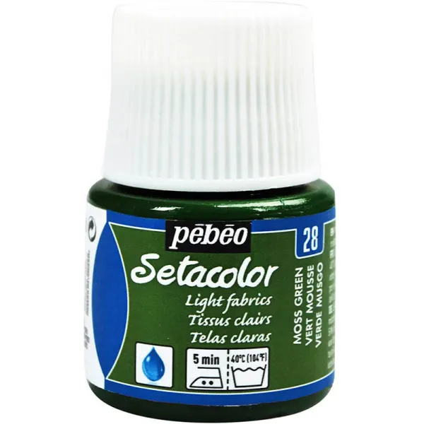 Producto Pintura Pébéo Setacolor Tejidos Claros Verde Musgo 45 ml Imagen
