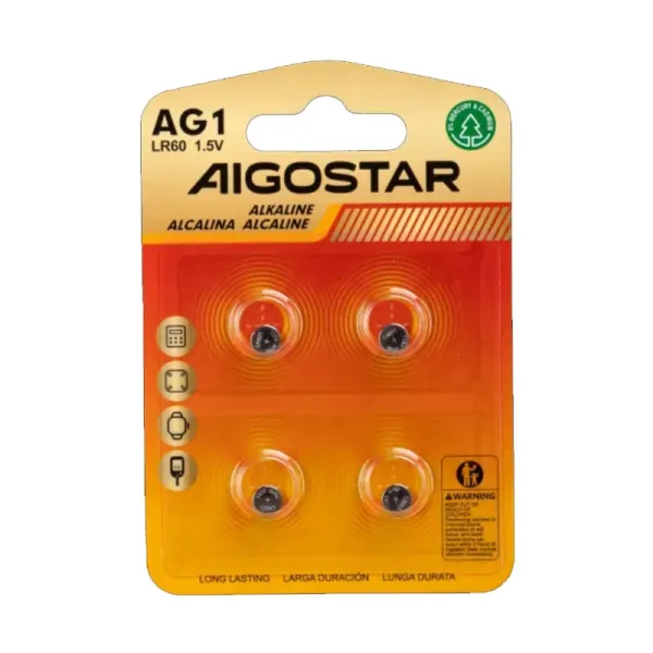 Produto Pila de Botón AG1 LR621 / LR60 de 1,5 V 4 Uds. Imagem