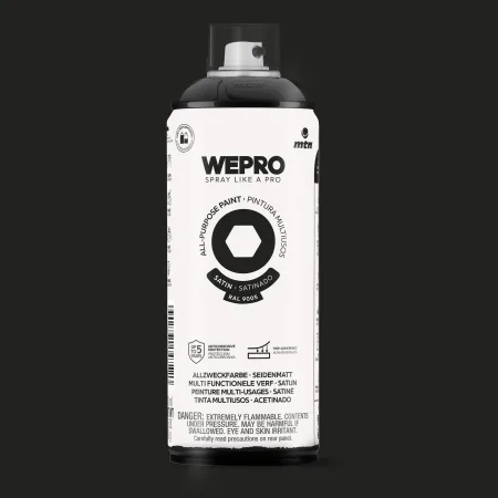 Spray MTN WEPRO Solvent Satinado NEGRO COSMOS - RAL 9005