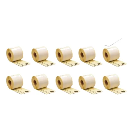 Pack 10 packs de etiquetas compatibles DYMO LABELWRITER 99014 Etiquetas envío Papel Térmico blanco