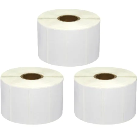 Pack 3 packs de etiquetas compatibles Zebra Etiquetas Perforadas 50x25 mm 1000 Unidades