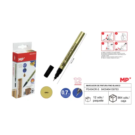 Marcador de pintura fino dorado MP