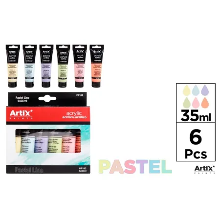 PINTURA ACRILICA 6 TUBOS COLORES PASTEL 35ML ARTIX