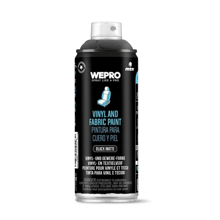 Spray de Pintura Vinilo para Cuero y Piel Color Negro Mate MTN WEPRO