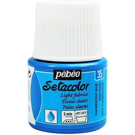 Pintura Pébéo Setacolor Tejidos Claros Azul Fluor 45 ml