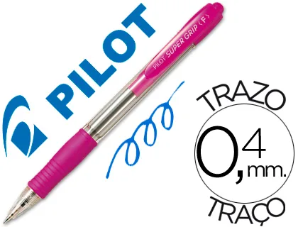 Pilot super grip retractil rosa