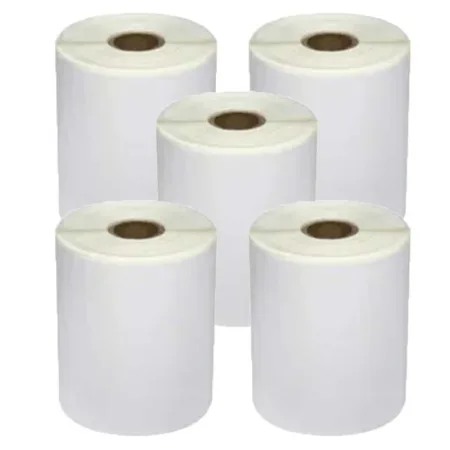 Pack 5 packs de etiquetas compatibles Zebra Etiquetas Perforadas 100x150 mm 500 Unidades