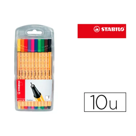 STABILO ESTUCHE DE ROTULADORES DE FIBRA POINT 88 10 COLORES