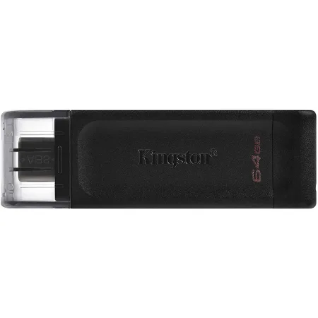 Memoria USB Tipo C Kingston DataTraveler 70 - 64GB - USB-C 3.2 Gen 1 - Con Tapa - Color Negro