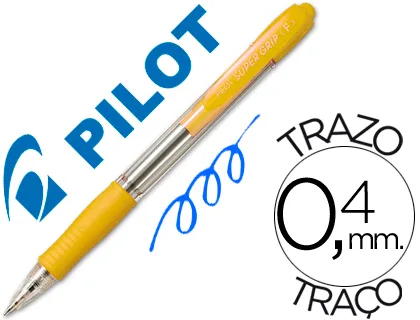 Pilot super grip retractil amarillo