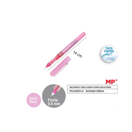 BOLIGRAFO TINTA LIQUIDA PUNTA AGUJA ROSA MP