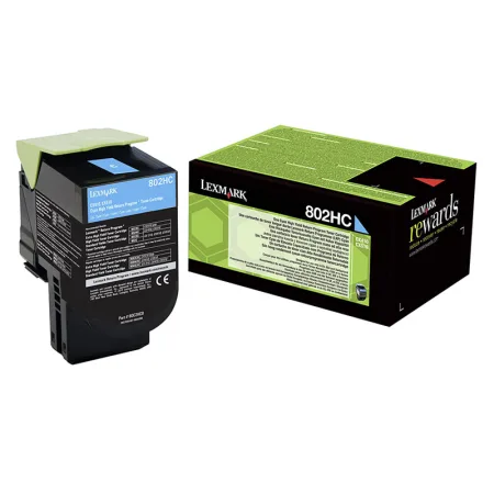 Tóner original Lexmark CX410 / CX510 cian · 80C2HC0 / 80C2HCE / 802HC